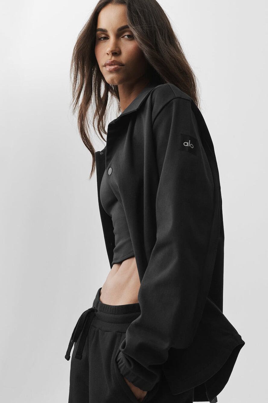 Alo Yoga Women's Edition Sueded Jacket Black Size Small Gorpcore Active